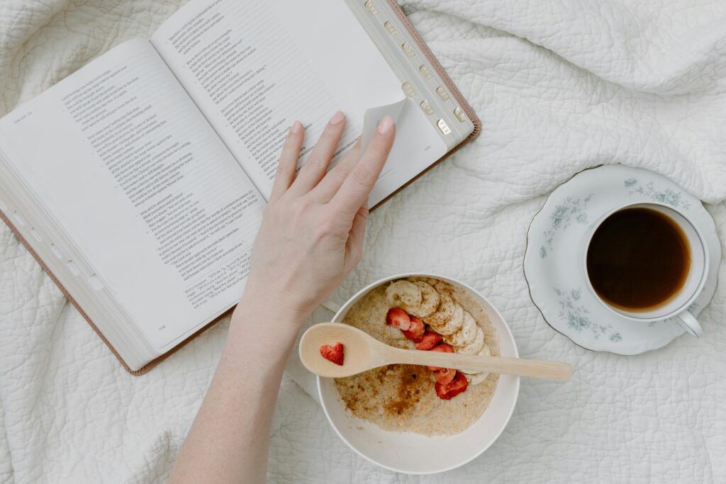 a simple Christian Morning Routine with Coffee and Bible Time