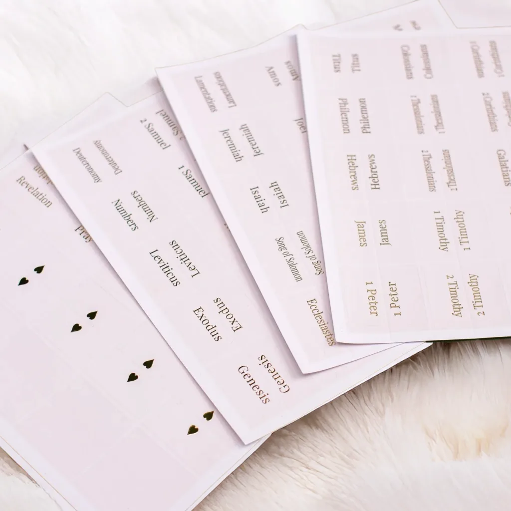 Pink Bible Tabs (Blush) — Beautiful Gold-Foil Print