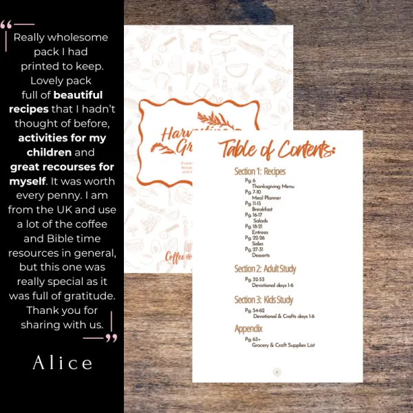 Harvesting Gratitude -Thanksgiving Devotional, Recipes, and Kids Activities - Image 2