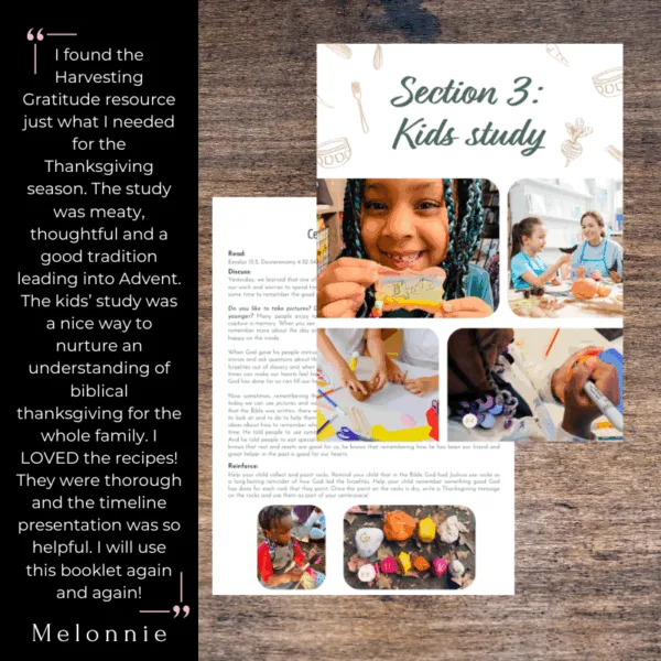 Harvesting Gratitude -Thanksgiving Devotional, Recipes, and Kids Activities