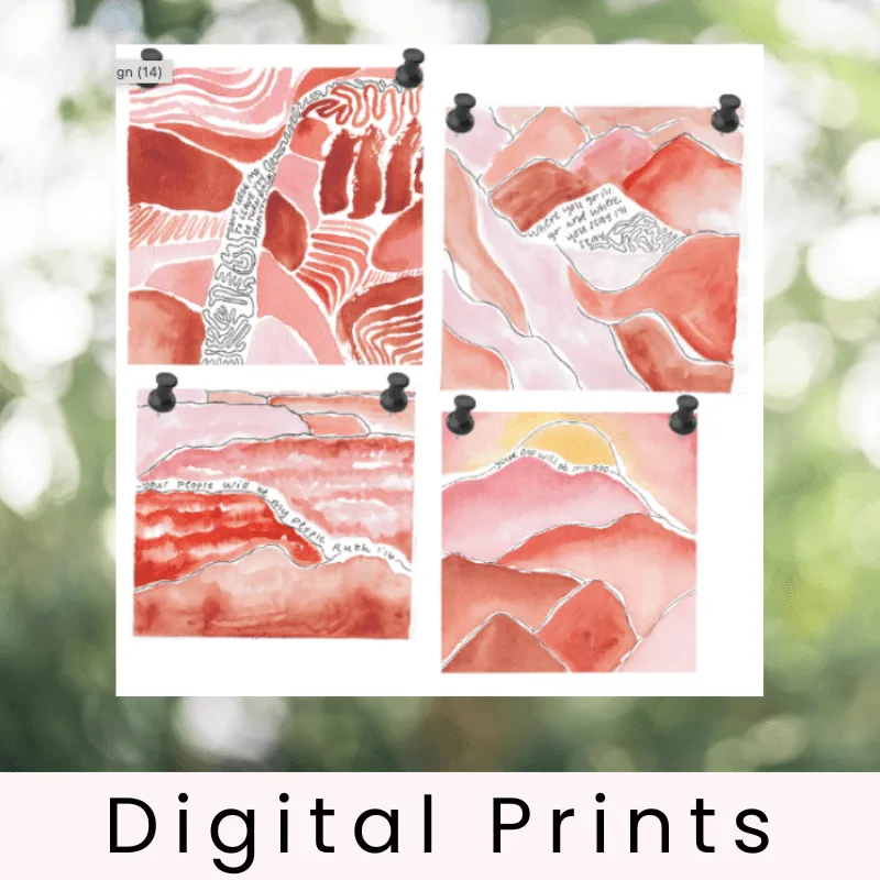 4 Ruth Inspired Paintings (Print at Home) - Image 1