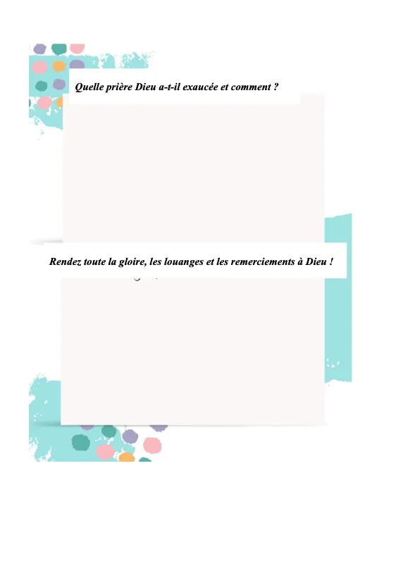 FRENCH - PDF Prayer Journal