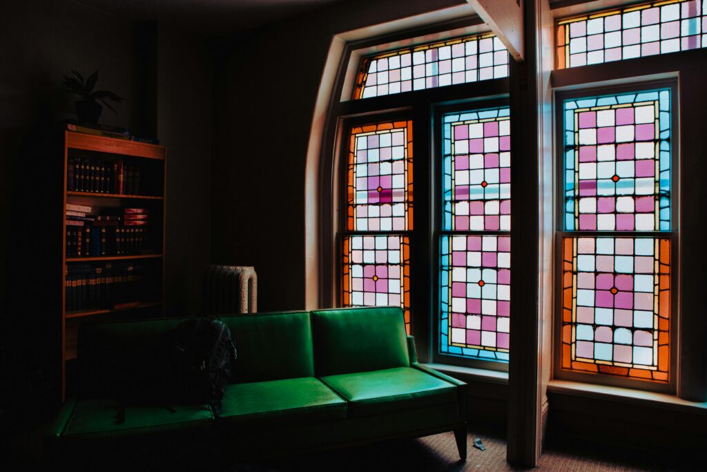 How to Keep the Sabbath Holy: 3 Powerful Ways to Live From Rest, Not For It 3 How to Keep the Sabbath Holy: a day set apart (image: sofa next to stained glass window)