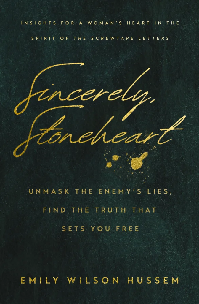 Cover of book by Emily Wilson Hussem: "Sincerely Stoneheart: Unmask the Enemy's Lies, Find the Truth That Sets You Free"