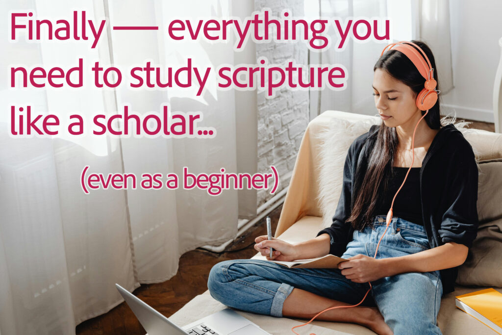 A young woman learning how to study the bible for beginners using the In-Depth Bible Study Academy online curriculum.