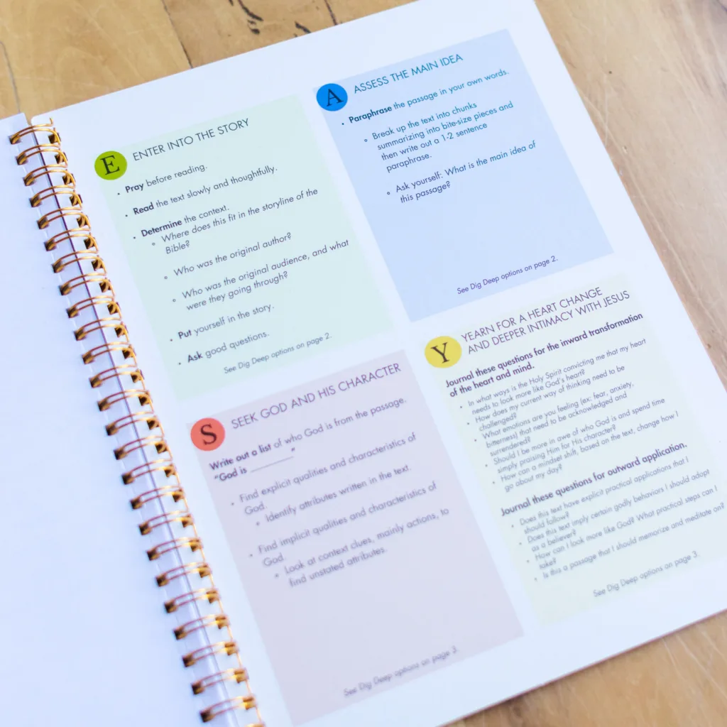 EASY Bible Study Method Journal interior pages – prayer and reflection sections