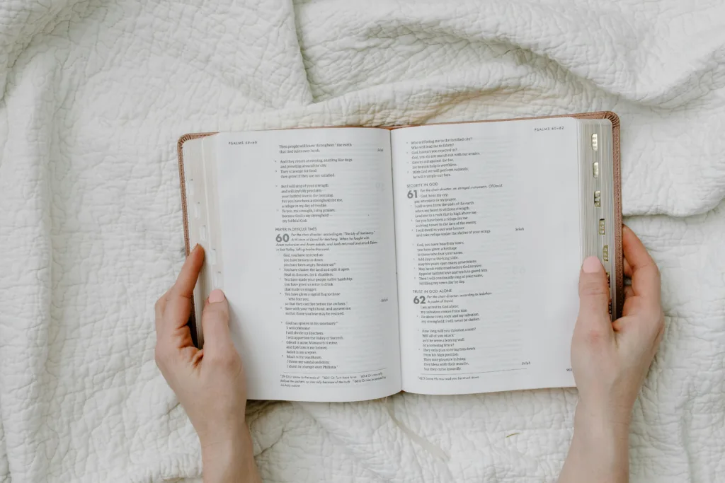 Praying the Psalms Bible open to Psalms for Deeper Intimacy with God