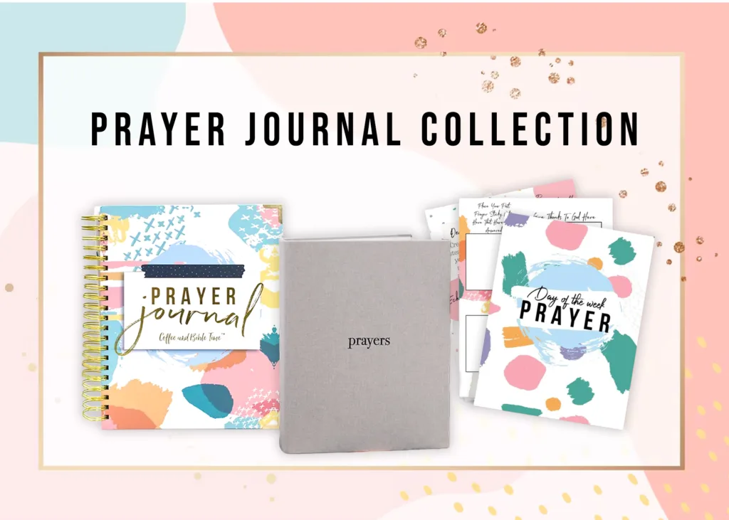 Prayer Journals and Devotionals collection of Coffee and Bible Time resources for women and men to help prayer life.