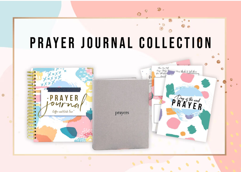 Prayer Journals and Devotionals collection of Coffee and Bible Time resources for women and men to help prayer life.