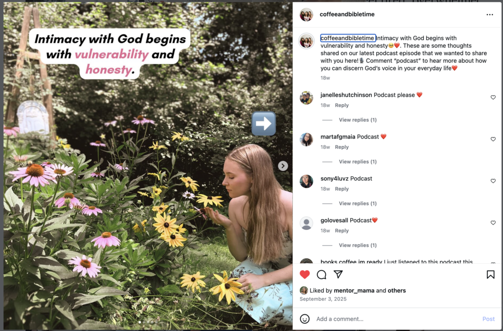 Coffee and Bible Time Social media outreach