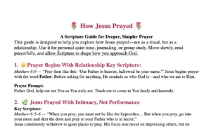 Free Download How to Pray Like Jesus Scripture and Prayer Guide- includes all the verses that directly point to Jesus' prayers