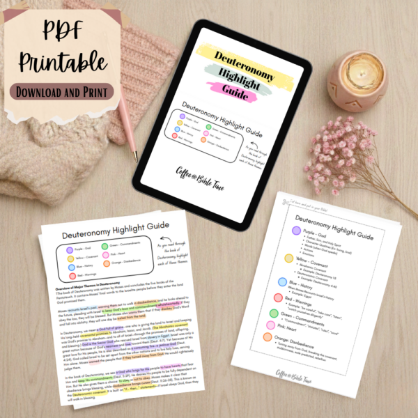 Deuteronomy Bible Study Guide for Highlighting Key Scriptures complete highlight guide