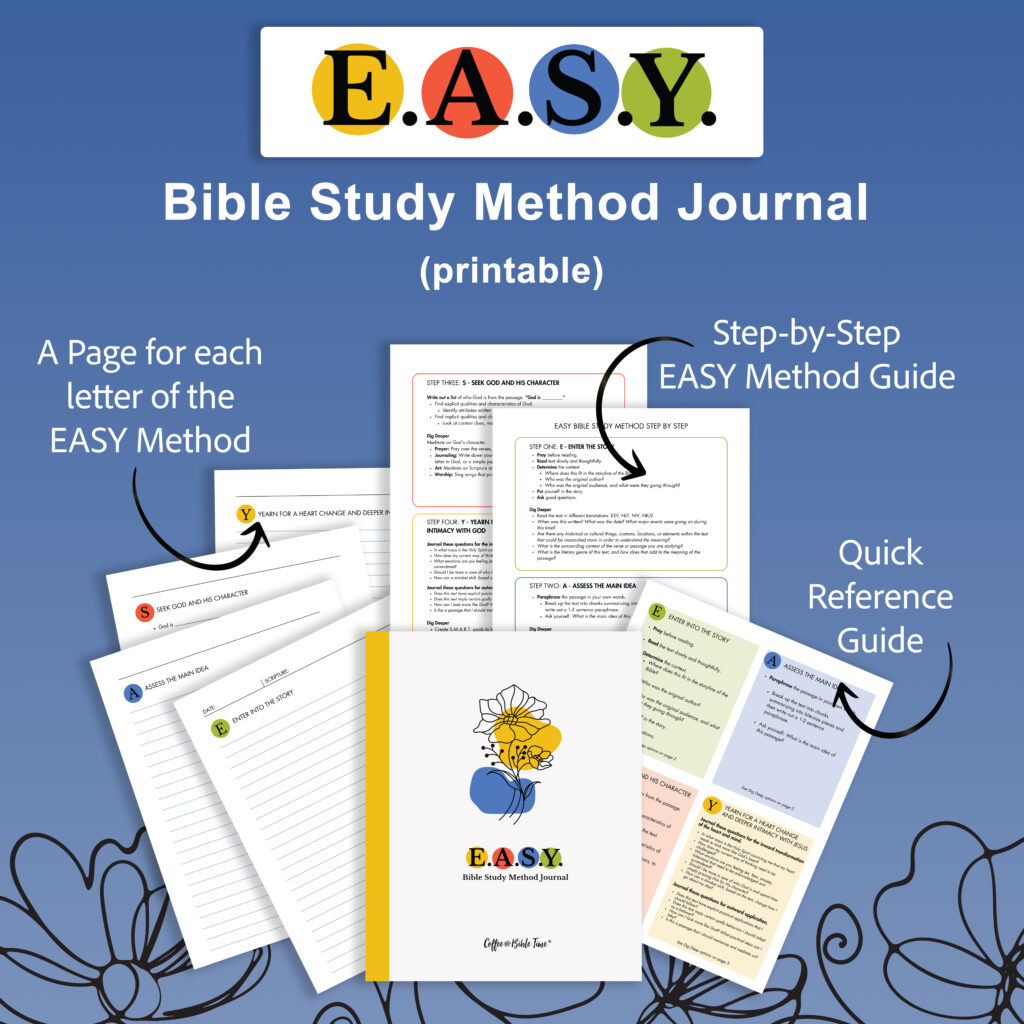 EASY Bible Study Method Journal Printable digital download easy way to study the Bible printable note taking sheets with quick reference guide