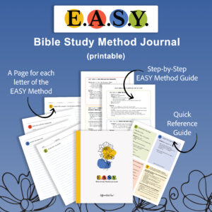 EASY Bible Study Method Journal Printable digital download easy way to study the Bible printable note taking sheets with quick reference guide