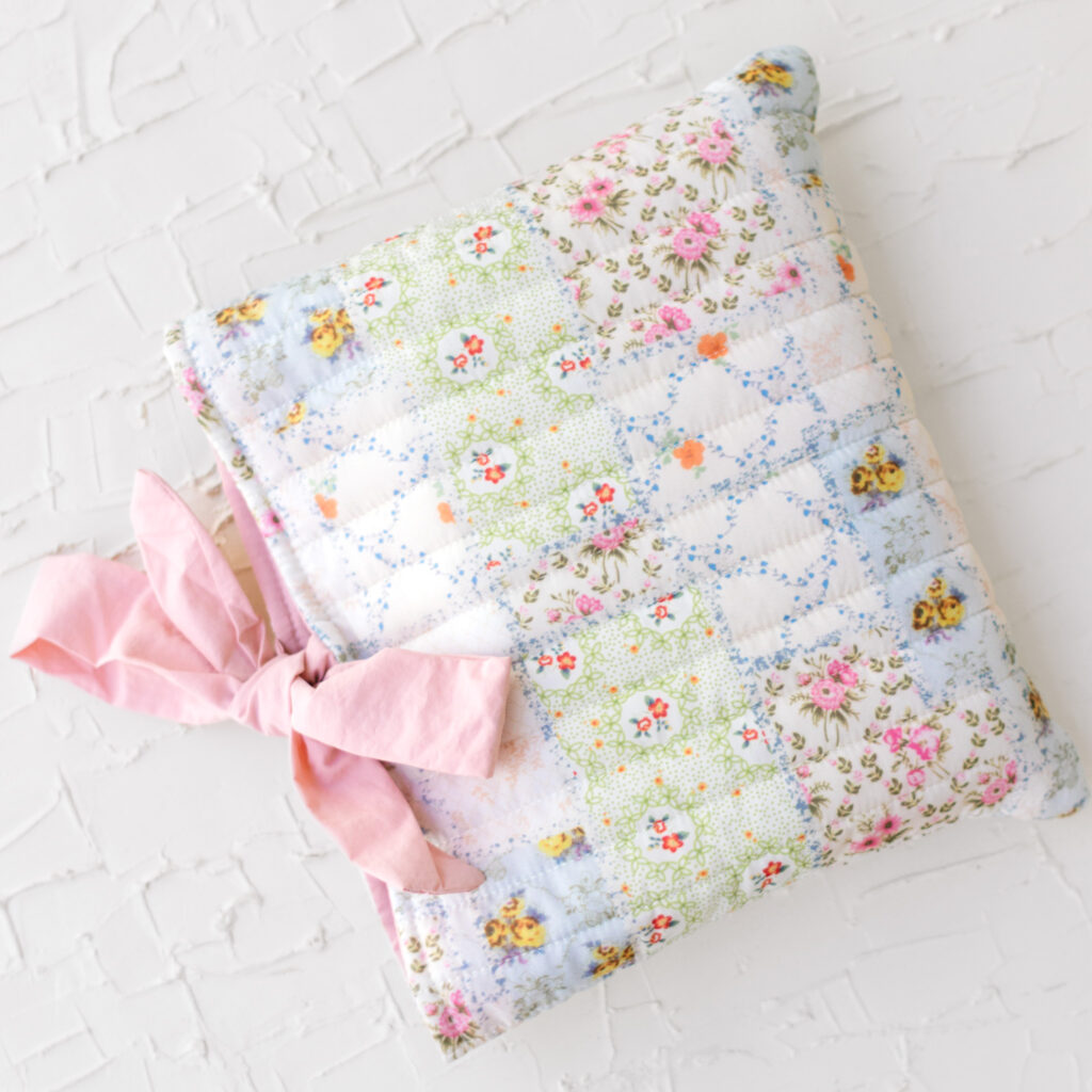 Quilted Bible Sleeve with Tie Closure | Cute Bible Cover Case