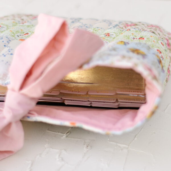 Quilted Bible Sleeve with Tie Closure | Cute Bible Cover Case