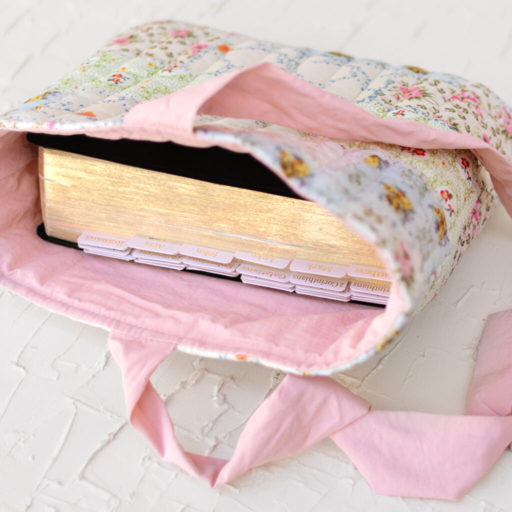 Quilted Bible Sleeve with Tie Closure | Cute Bible Cover Case