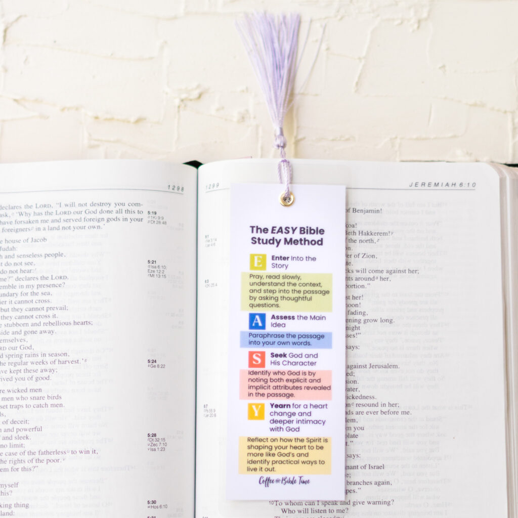 Easy Bible Study Method Bookmark | Christian Bible Study Guide Bookmark with Tassel