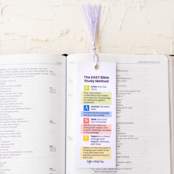 Easy Bible Study Method Bookmark | Christian Bible Study Guide Bookmark with Tassel