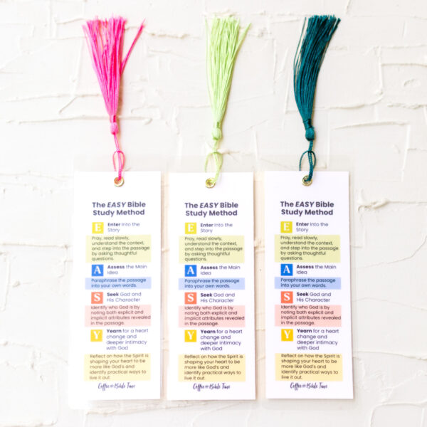 Easy Bible Study Method Bookmark | Christian Bible Study Guide Bookmark with Tassel