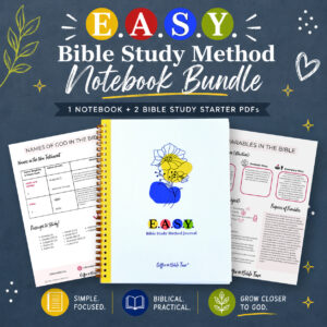 Bible Study Bundle | EASY Bible Study Notebook, Names of God & Parables Jesus Study - Image 1